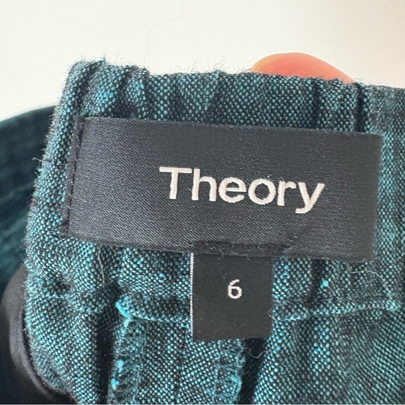 Theory 2 Piece Matching Linen One-Button Staple Blazer and Pants Blue Size 4/6 - Picture 8 of 11